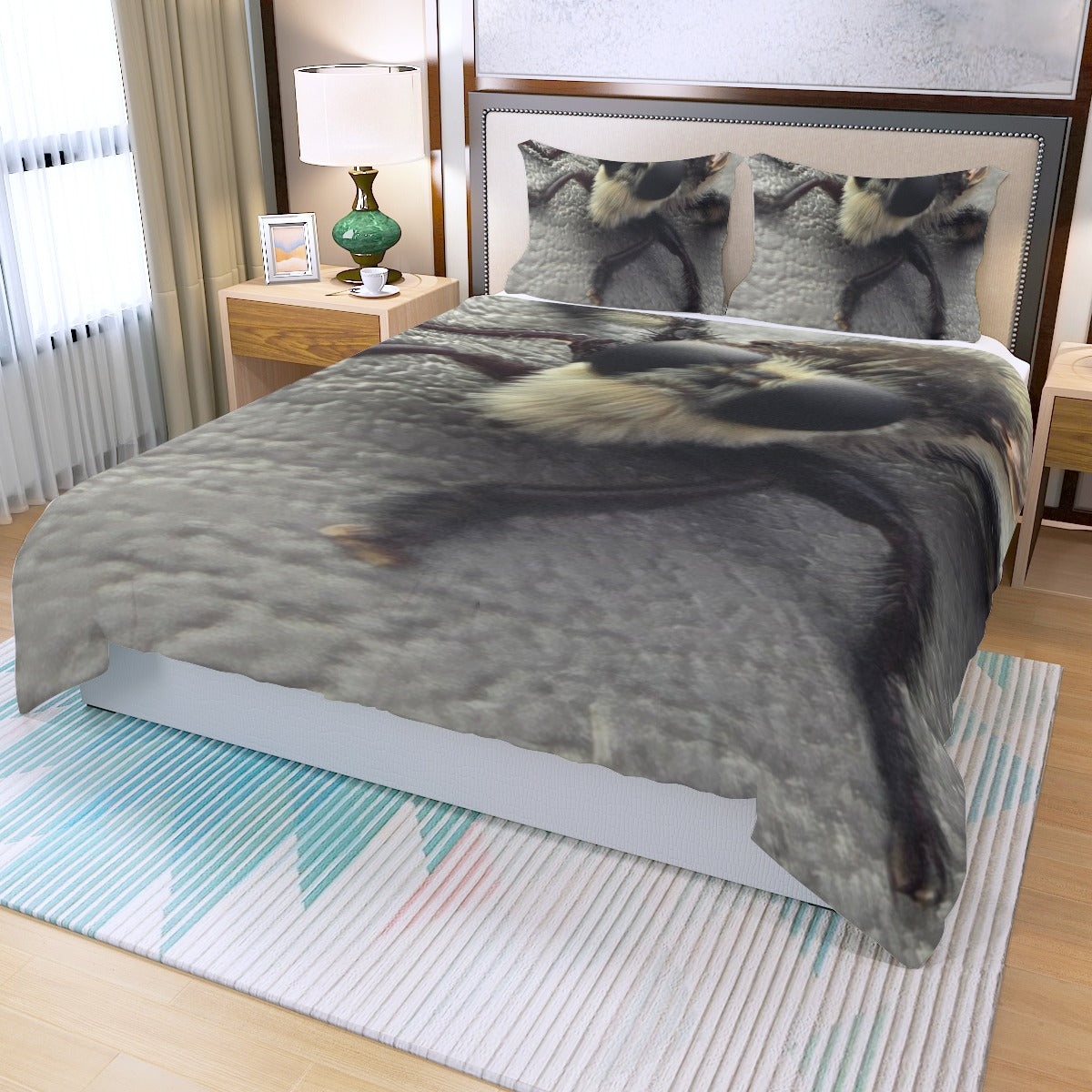 NEW!!! (BIG Bug Face) Three Piece Duvet Bedding Set