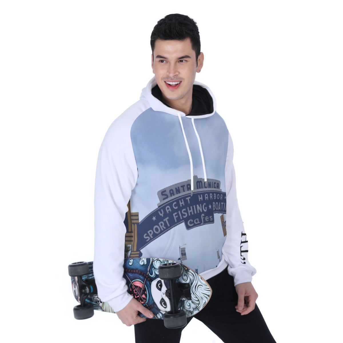 NEW!!! "THAT PART" branded (left sleeve/ Santa Monica Pier Sign front/rear) Men's Heavy Fleece Raglan Hoodie