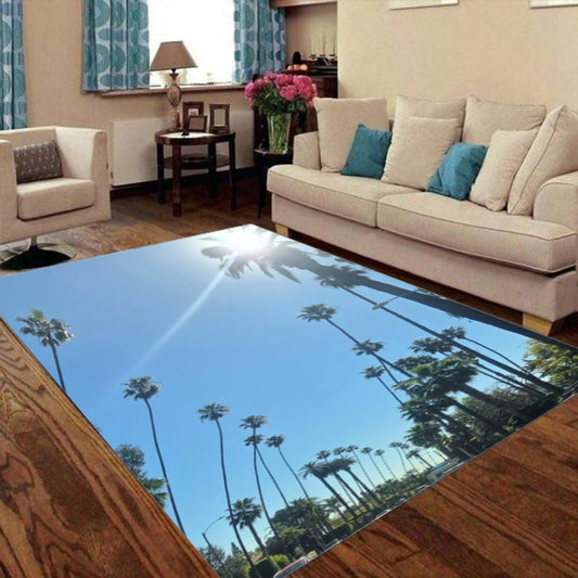 (Beverly Hills CANON Dr. Palm Trees) Foldable Rectangular Floor Mat