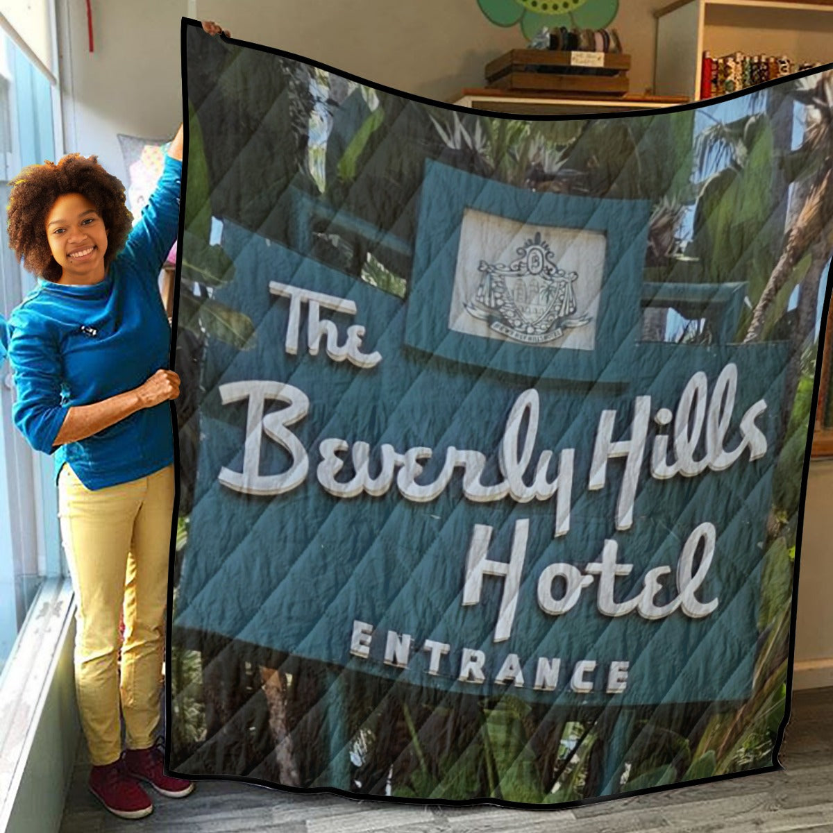 NEW!!! (B.H. Hotel Sign) Lightweight & Breathable Quilt With Edge-wrapping Strips
