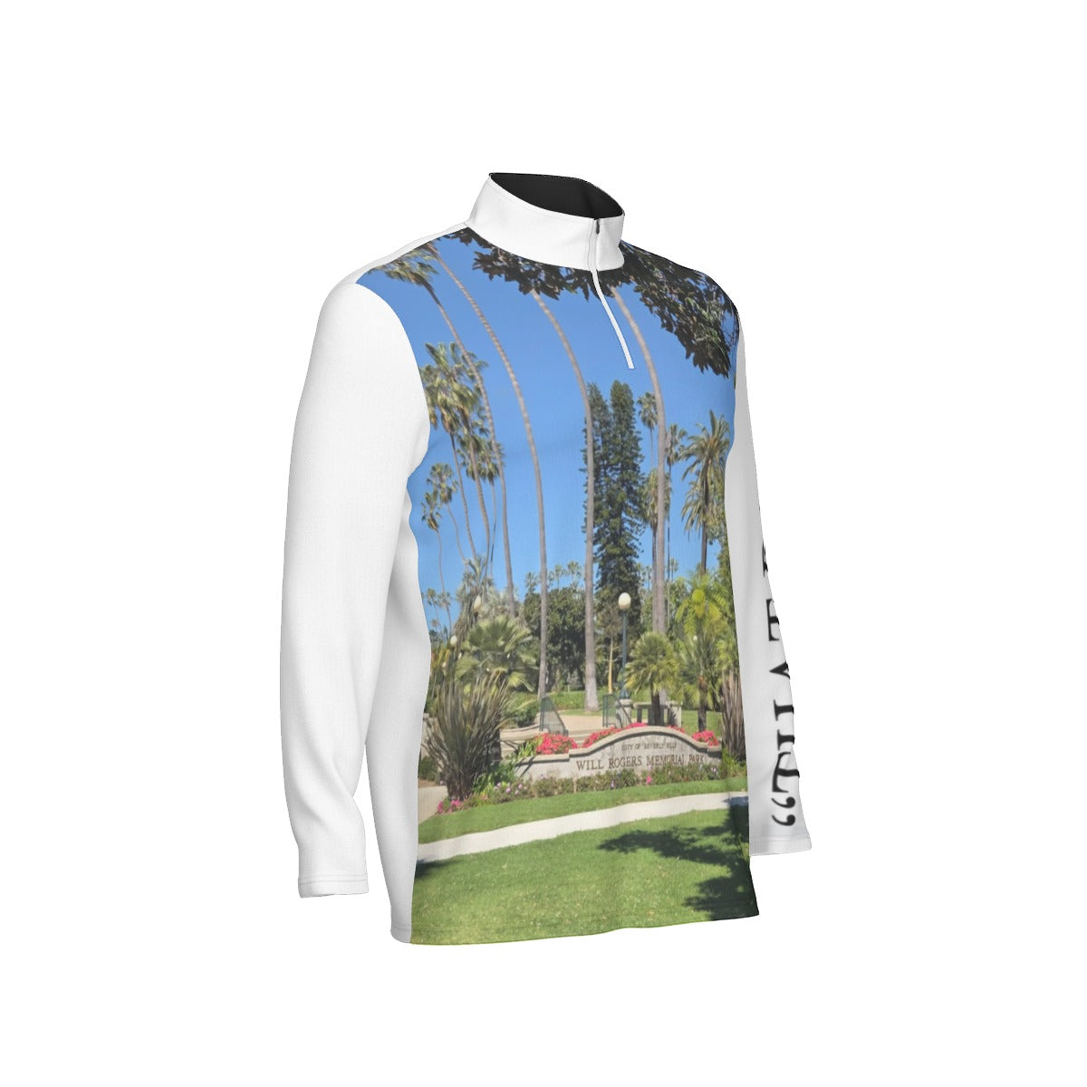 NEW!!! "THAT PART" branded (left sleeve/ Beverly Hills Will Rogers Park Sign front) Men's Sports Collar Jersey With Long Sleeve| Interlock