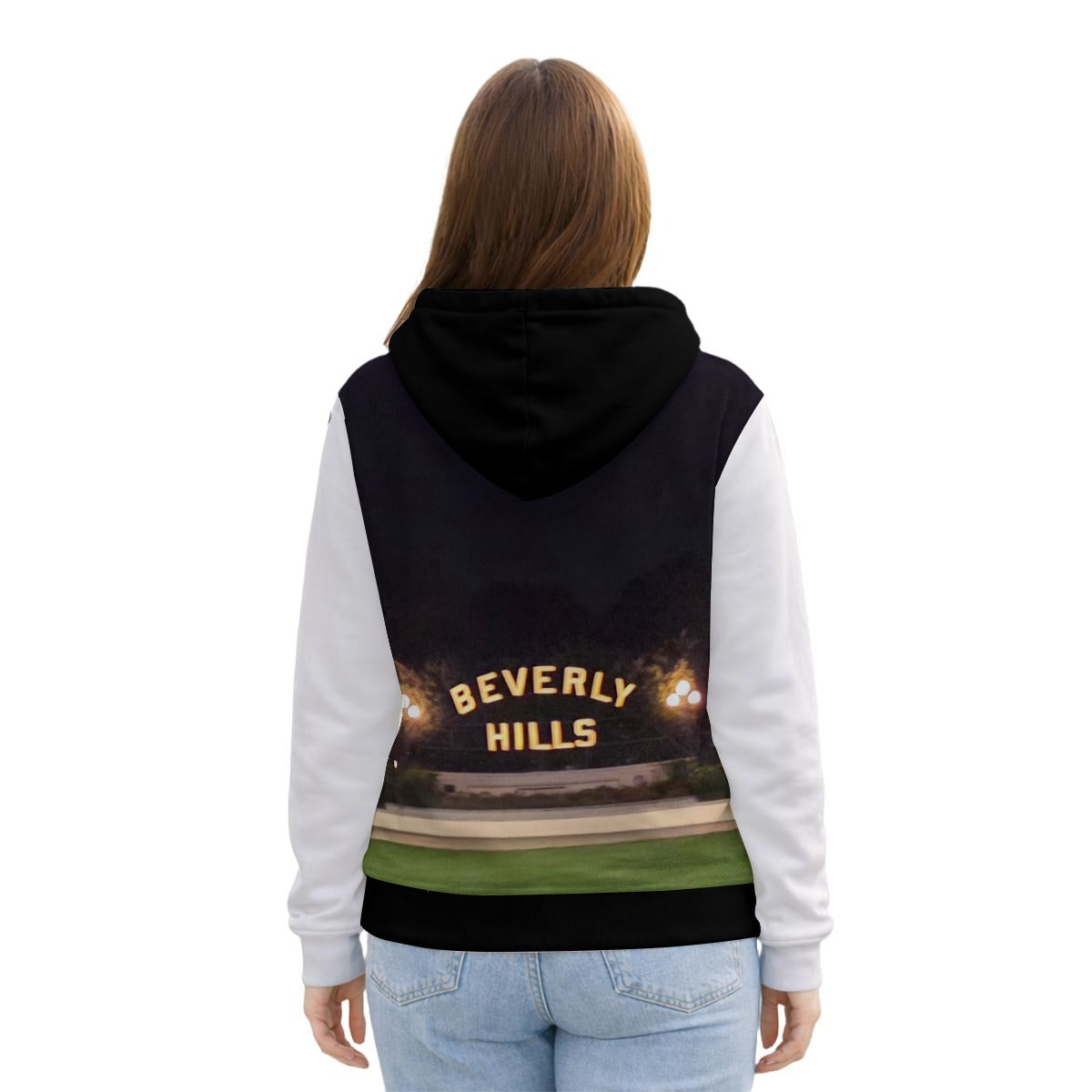 NEW!!! "THAT PART" branded (left sleeve/ BEVERLY HILLS Sign at night front/ rear) Women’s Fleece Lined Warm Hoodie