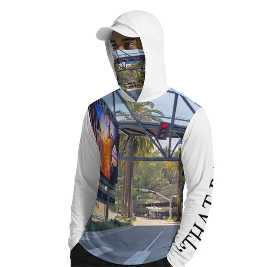 NEW!!! "THAT PART" branded (left sleeve/ UNIVERSAL Studios Sign front/ rear) Sun Protection Hoodie with Face Cover and Thumb Holes