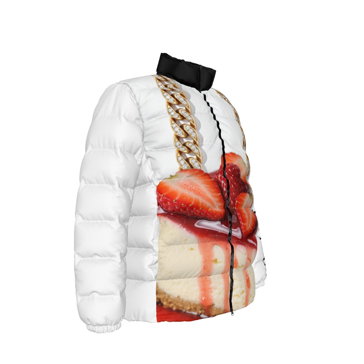 NEW!!! GOLD CHAIN (front & rear) Unisex Stand collar slim down jacket