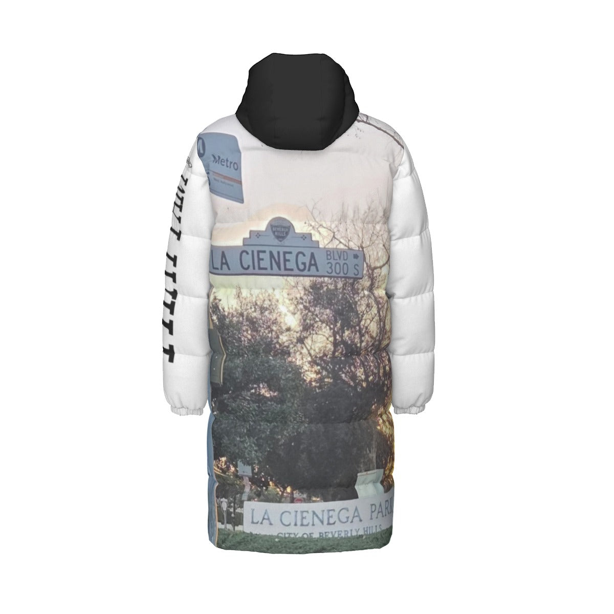 NEW!!! "THAT PART" branded (left sleeve/ LA CIENEGA PARK B.H. Sign front/ rear) Unisex Long Down Jacket