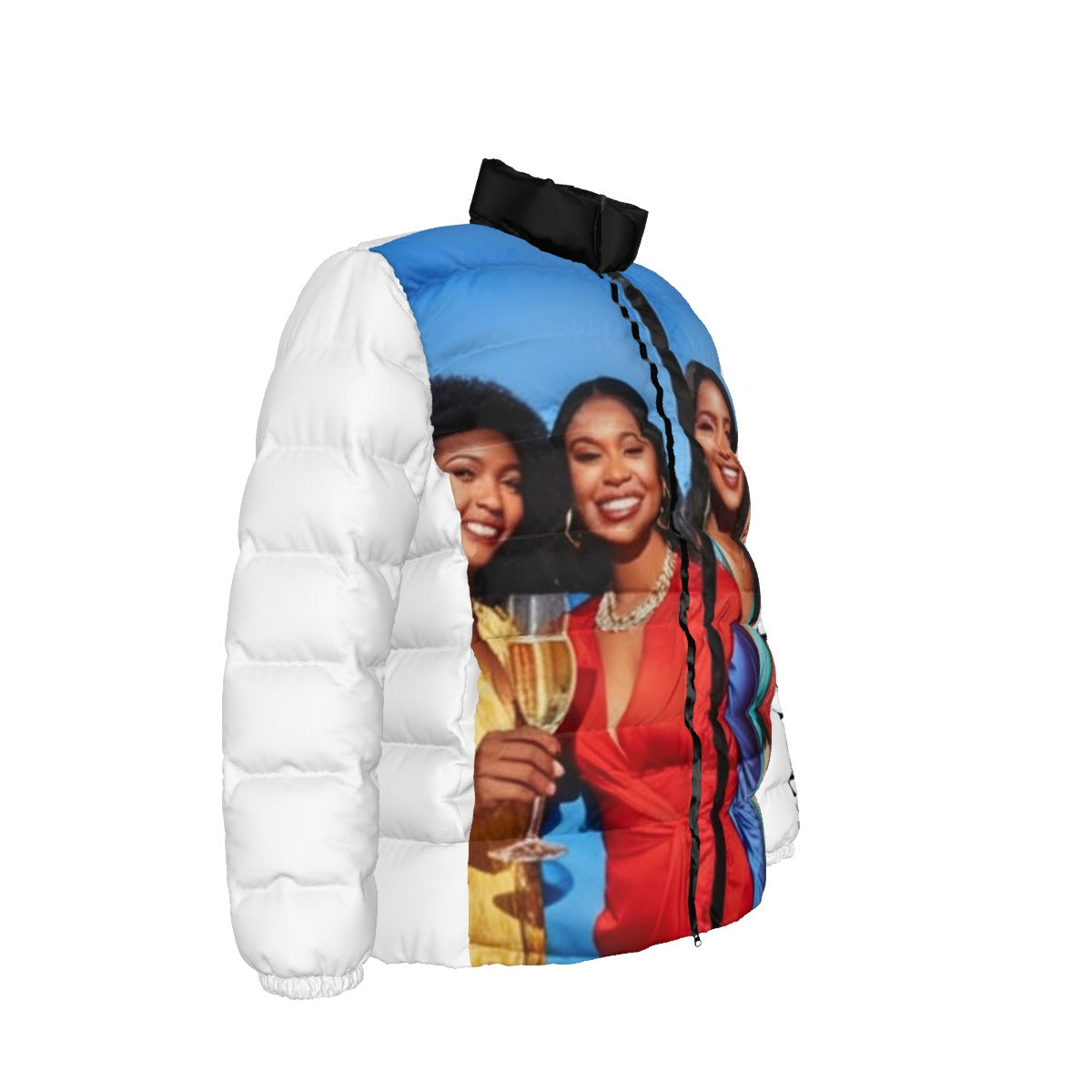 NEW!!! 'THAT PART" branded (left sleeve/ GIRLS ON VACATION front) Unisex Stand collar slim down jacket