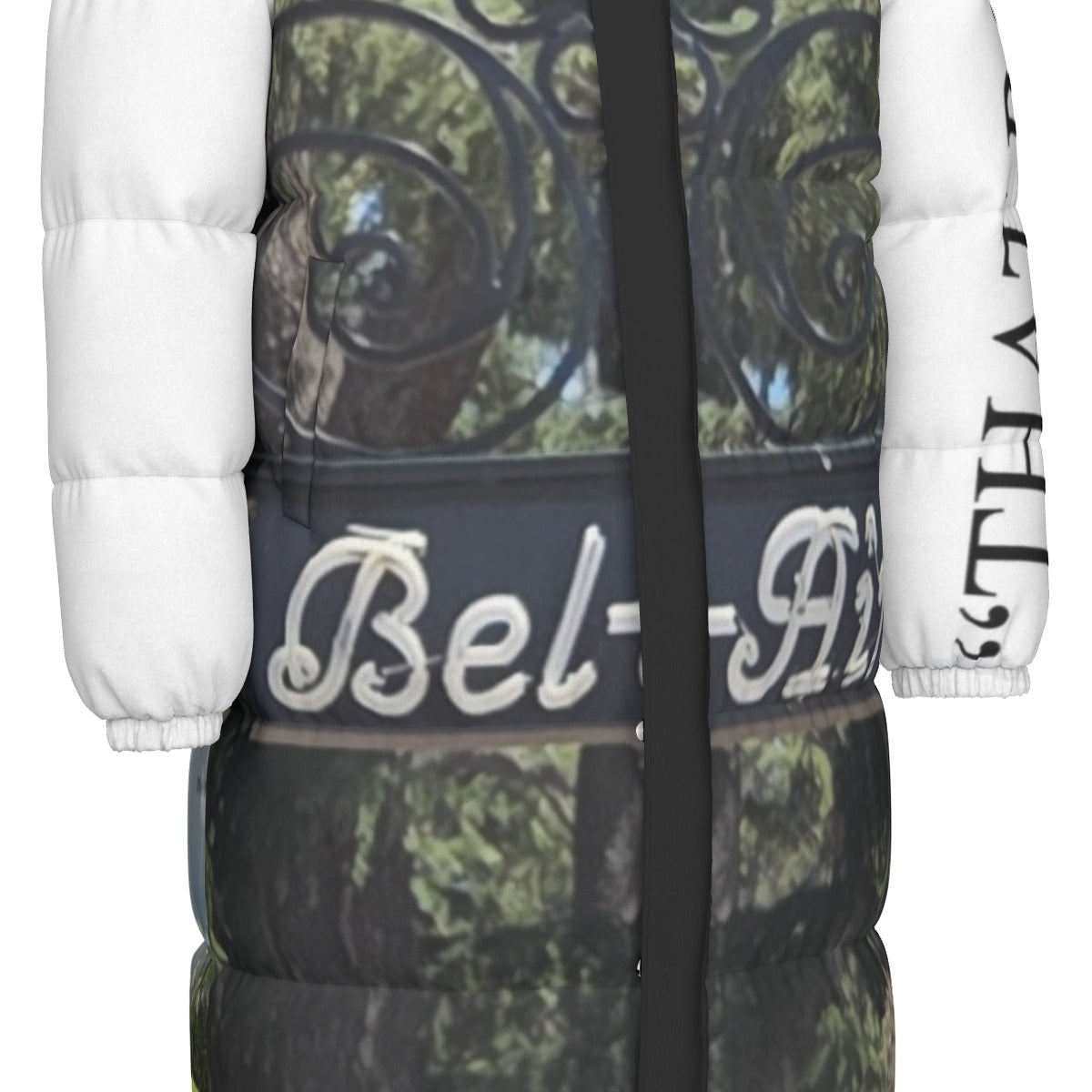NEW!!! "THAT PART" branded (left sleeve/BEL-AIR Sign front/rear) Unisex Long Down Jacket