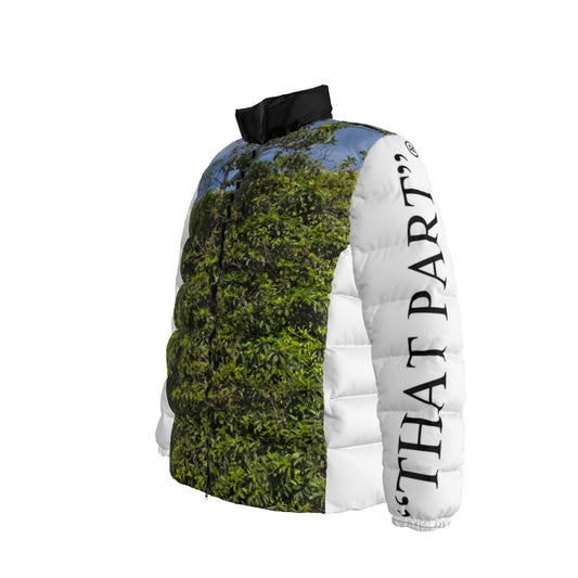 NEW!!! "THAT PART" branded (left sleeve/ HIGH HEDGES front/rear) Unisex Stand collar slim down jacket