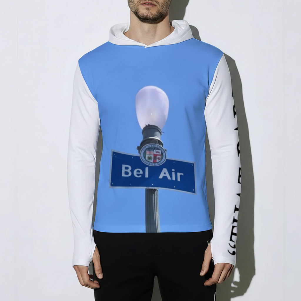 NEW!!! "THAT PART" branded (left sleeve/BEL-AIR Sign front/rear) Sunscreen  Sports Hoodie With Thumb Holes