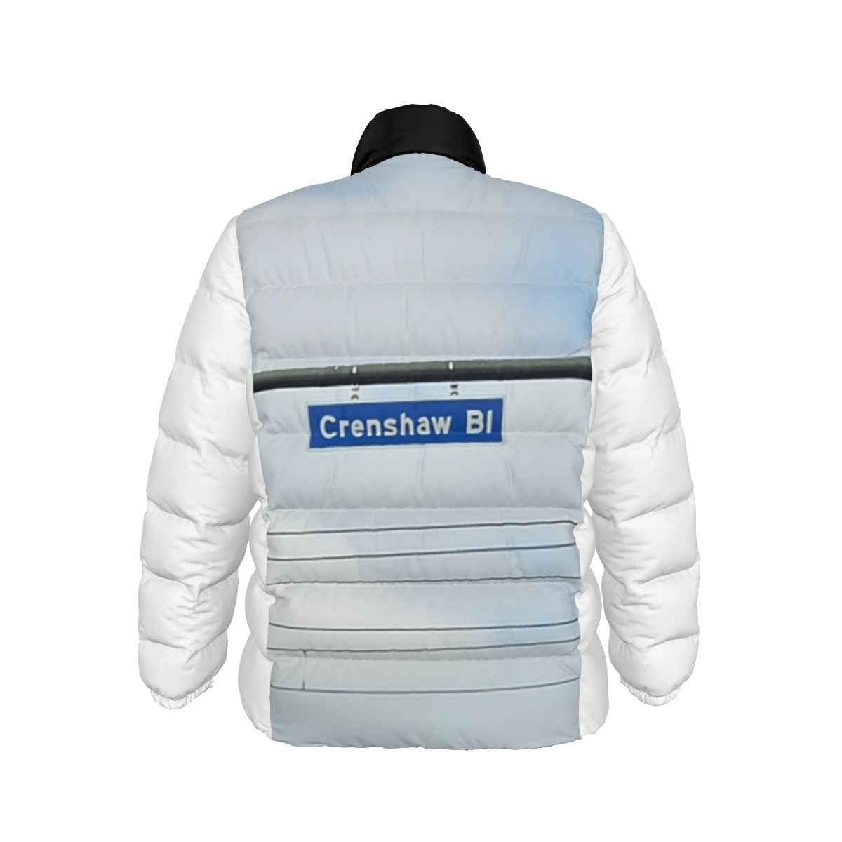 NEW!!! "THAT PART" branded (left sleeve/CRENSHAW Blvd. Sign front/rear) Unisex Stand collar slim down jacket