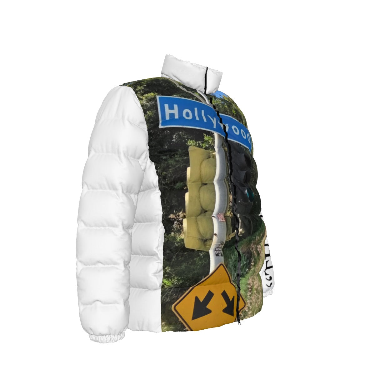 NEW!!! "THAT PART" branded (left sleeve/ HOLLYWOOD Hills Sign area front/ rear) Unisex Stand collar slim down jacket