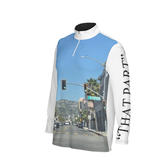 NEW!!! "THAT PART" branded (left sleeve/ Wilshire & Robertson blvd. Sign front) Men's Sports Collar Jersey With Long Sleeve| Interlock