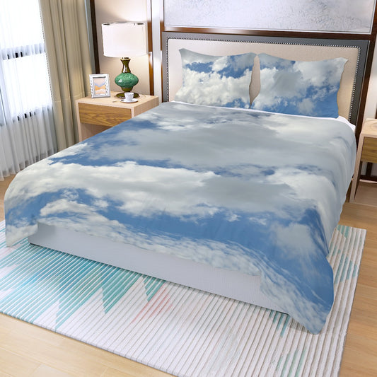 NEW!!! (CLOUDS) printed Three Piece Duvet Bedding Set