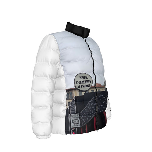 NEW!!! "THAT PART" branded (left sleeve/ COMEDY STORE Sign front/rear) Unisex Stand collar slim down jacket