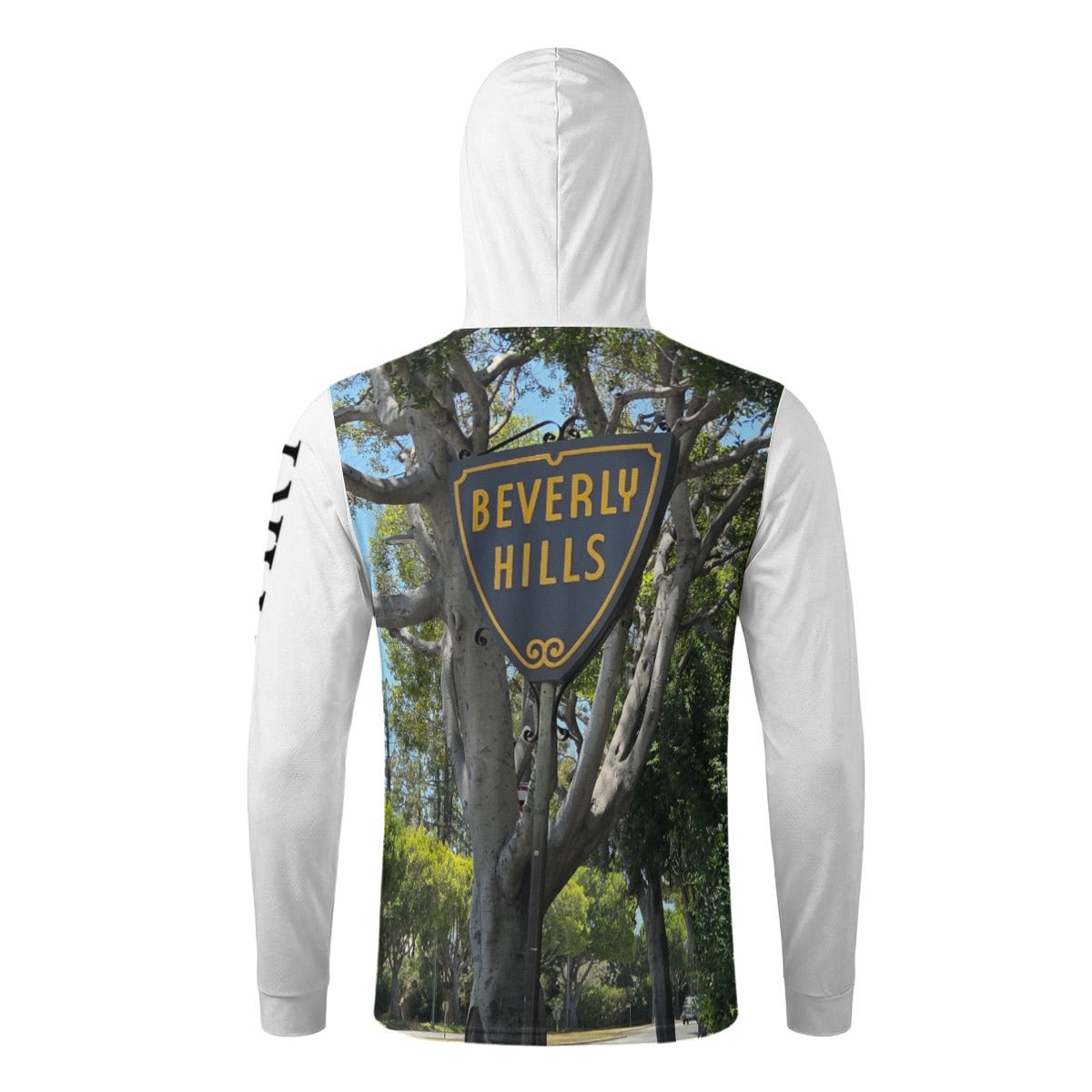 NEW!!! "THAT PART" branded (BEVERLY Hills area sign front/rear) Men’s Sun Protection Hoodie with Face Cover and Thumb Holes