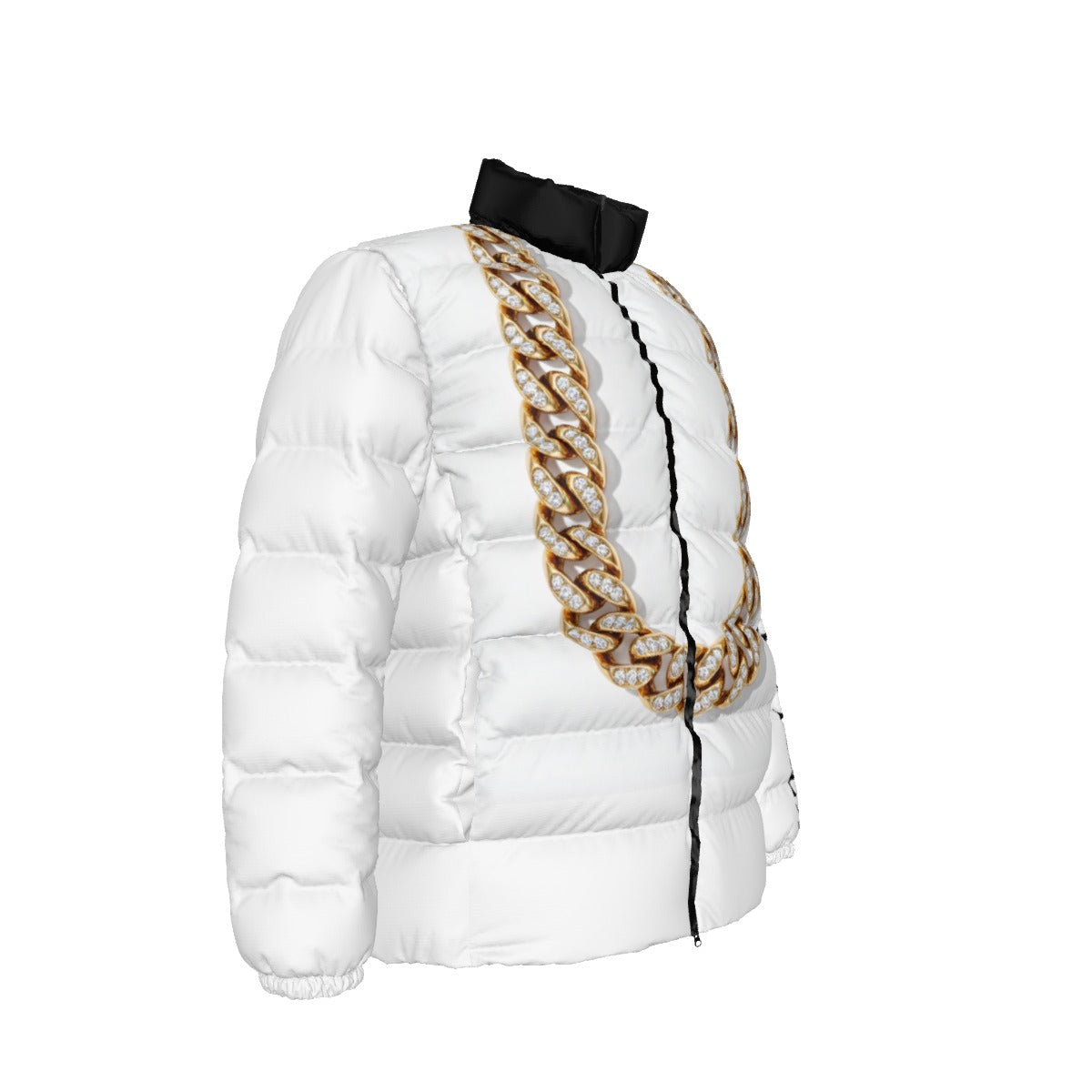 NEW!!! GOLD CHAIN (front & rear)Unisex Stand collar slim down jacket