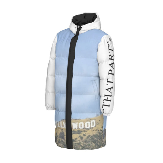 NEW!!! "THAT PART" branded left sleeve/ HOLLYWOOD Sign rear Unisex Long Down Jacket