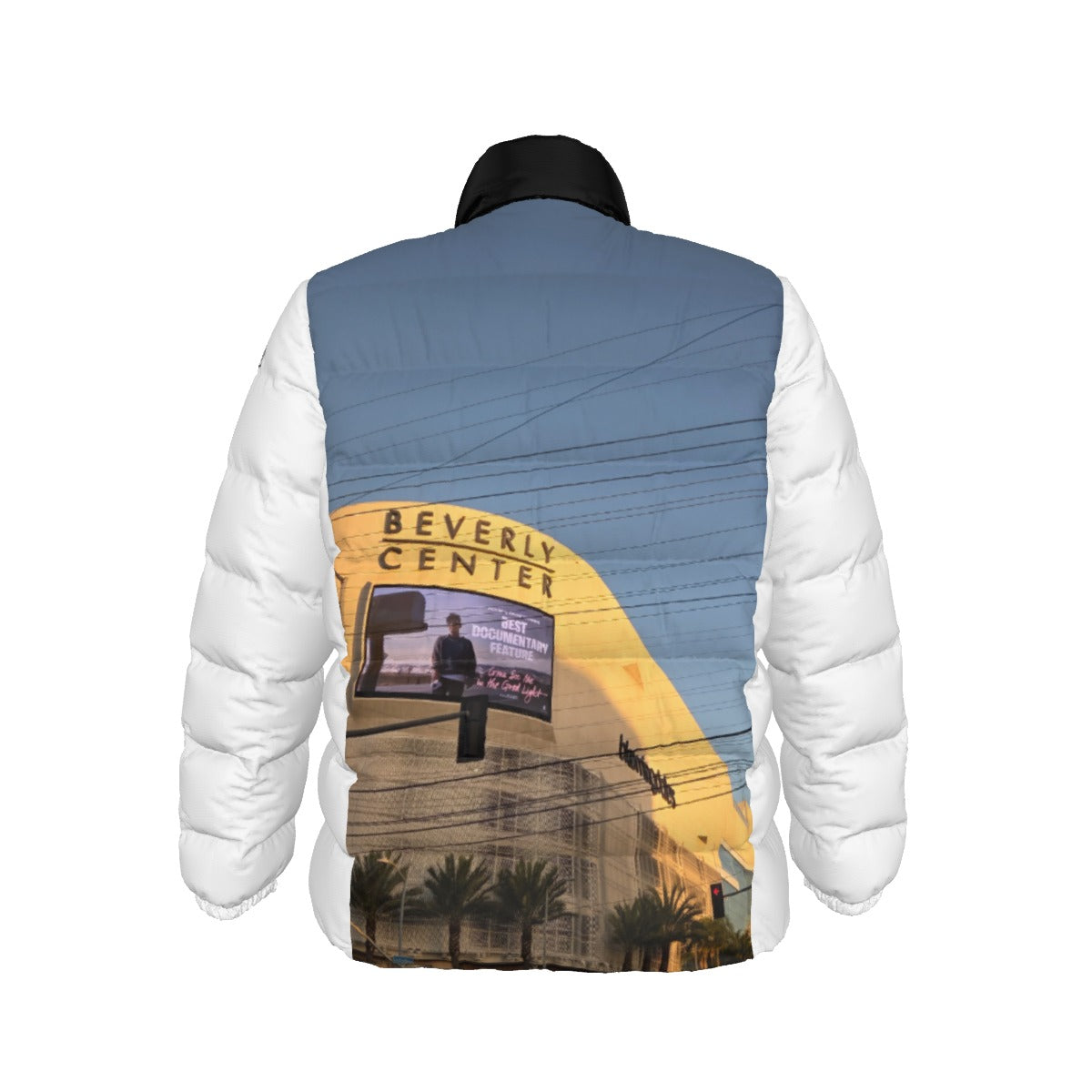 NEW!!! 'THAT PART" branded (left sleeve/ BEVERLY CENTER MALL Sign) Unisex Stand collar slim down jacket
