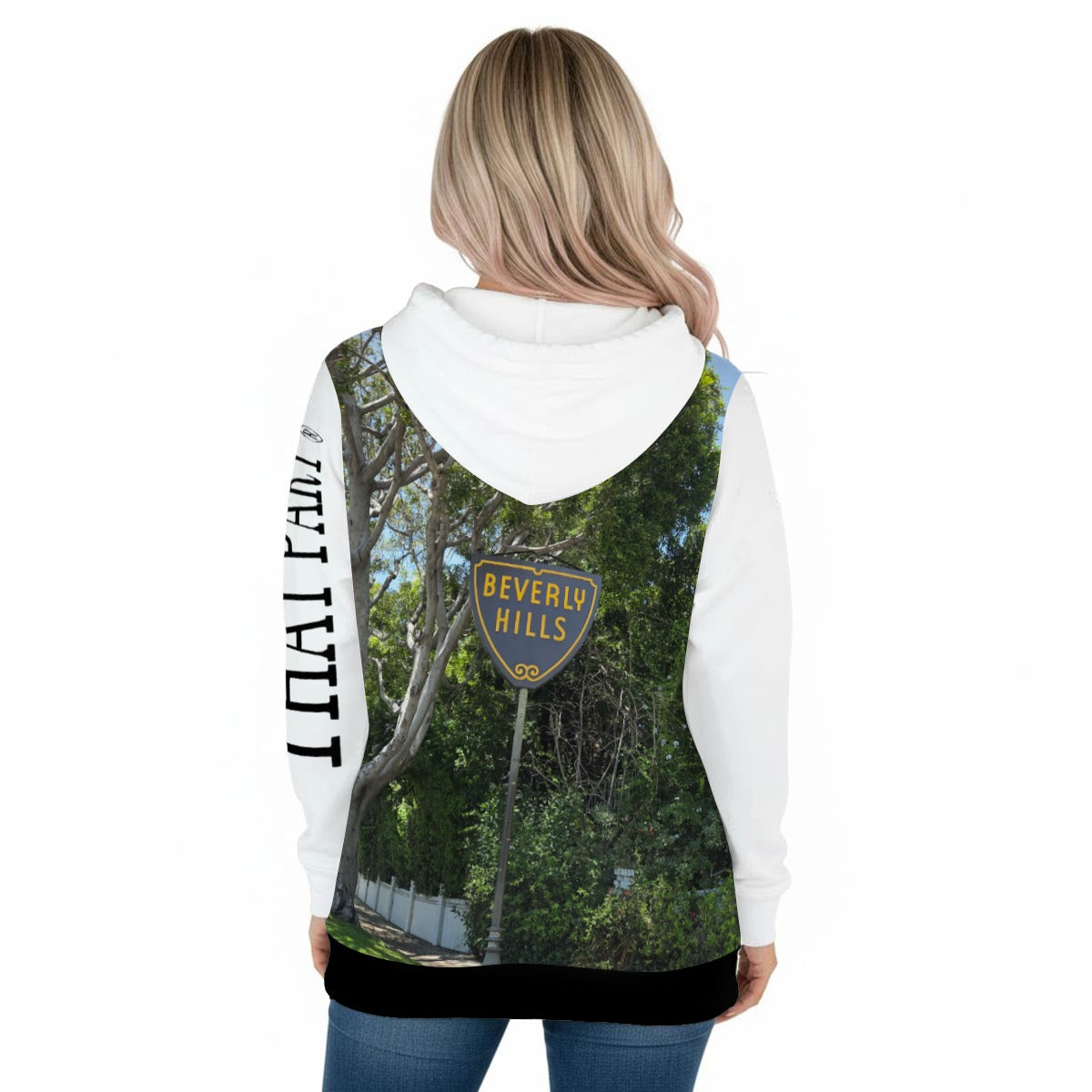 NEW!!! "THAT PART" branded (left sleeve / Beverly Hills Sign front rear) Women's Pullover Hoodie with Drawstring