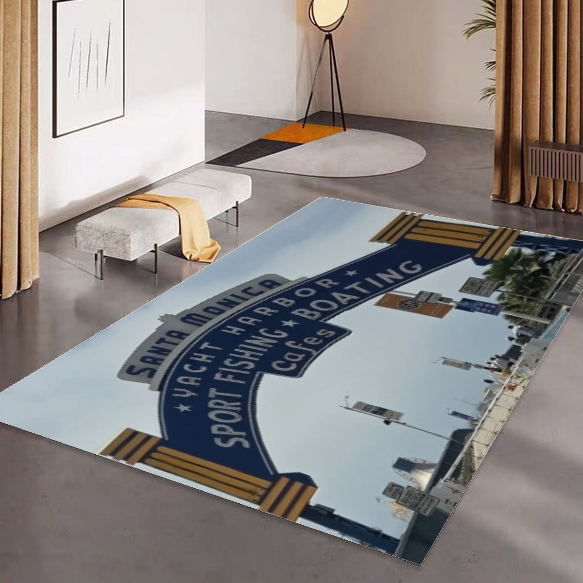 (Santa Monica Pier) Foldable Rectangular Floor Mat