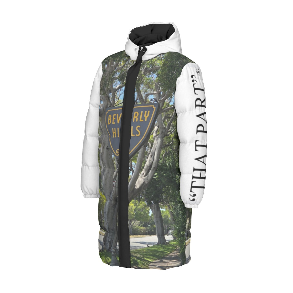 NEW!!! "THAT PART" branded (left sleeve  / B.H. Sign front rear) Unisex Long Down Jacket