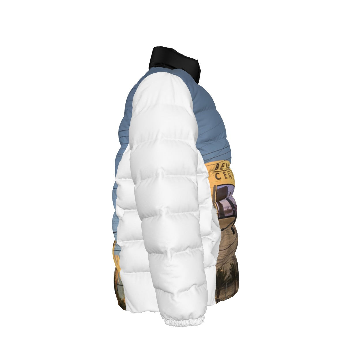 NEW!!! 'THAT PART" branded (left sleeve/ BEVERLY CENTER MALL Sign) Unisex Stand collar slim down jacket