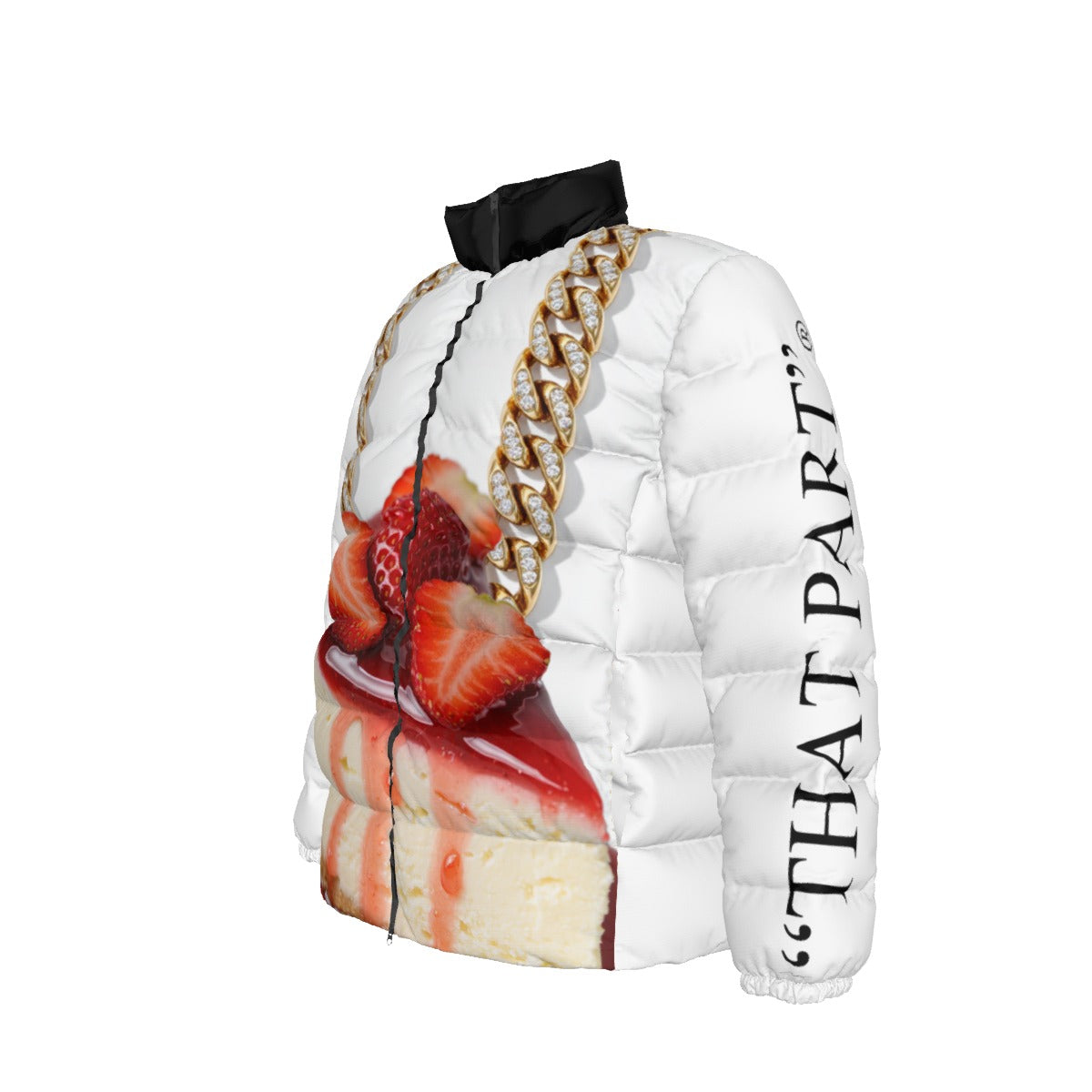 NEW!!! GOLD CHAIN (front & rear) Unisex Stand collar slim down jacket