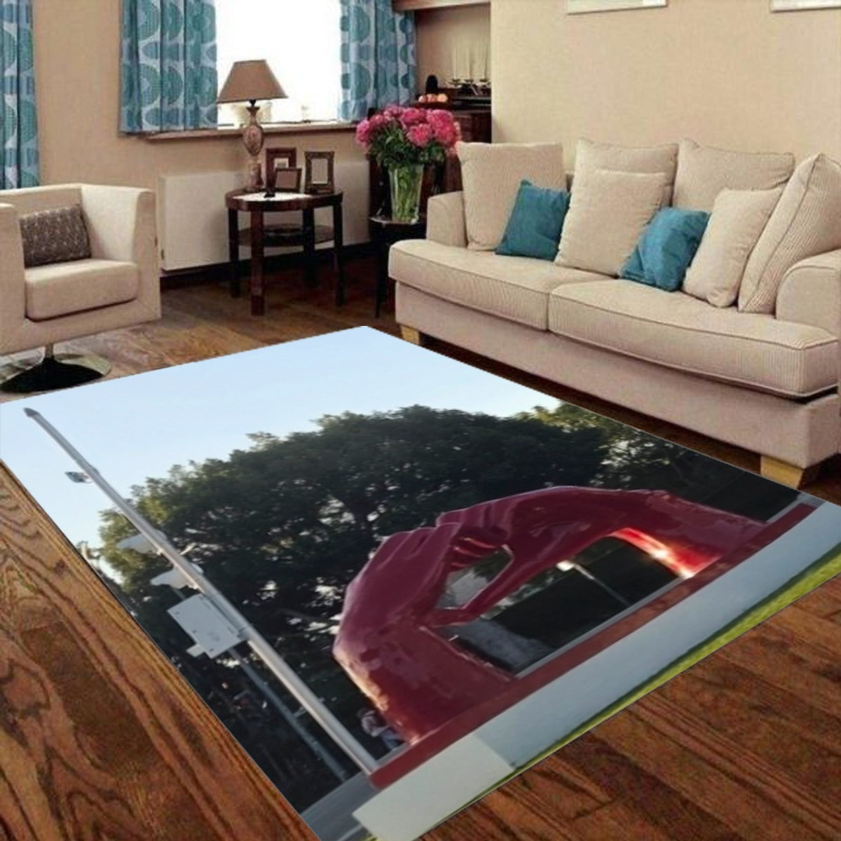 (Beverly Hills Hands Sign) Foldable Rectangular Floor Mat