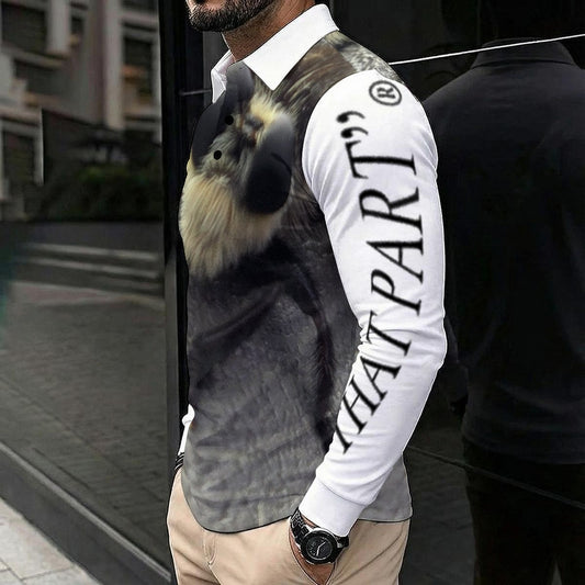 NEW!!! "THAT PART" branded (left sleeve & BIG Bug Face front & rear) Men's Polo Long Sleeve Shirt