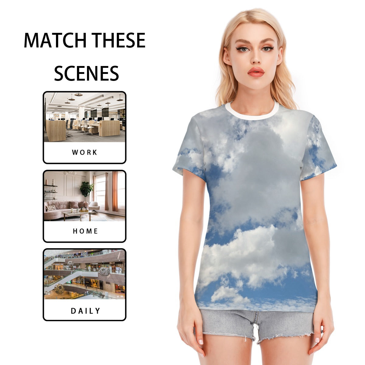 NEW!!! "THAT PART" branded (rear & CLOUDS) Women's Round Neck T-Shirt | 190GSM Cotton