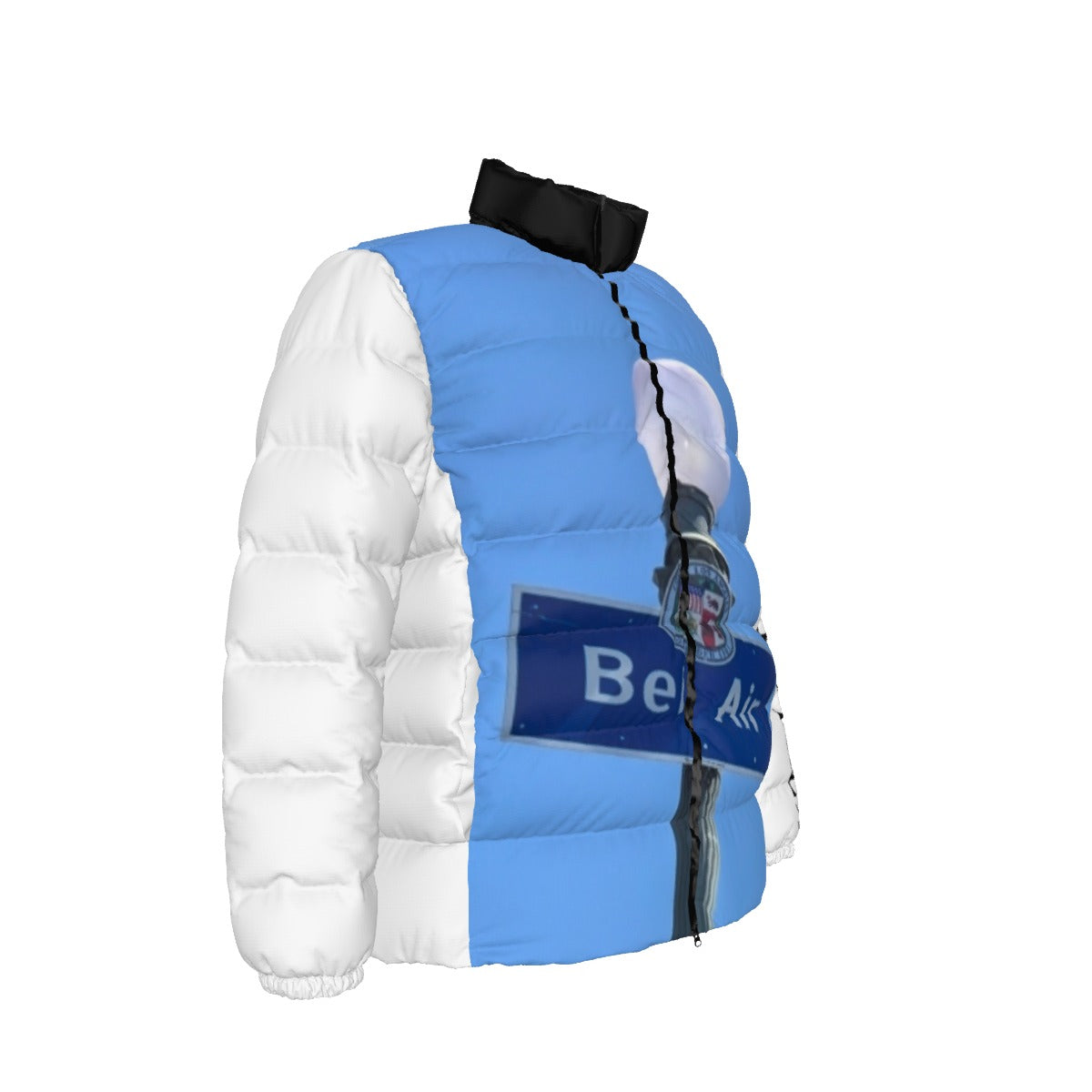 NEW!!! "THAT PART" branded (left sleeve/ BEL-AIR Sign front/rear) Unisex Stand collar slim down jacket