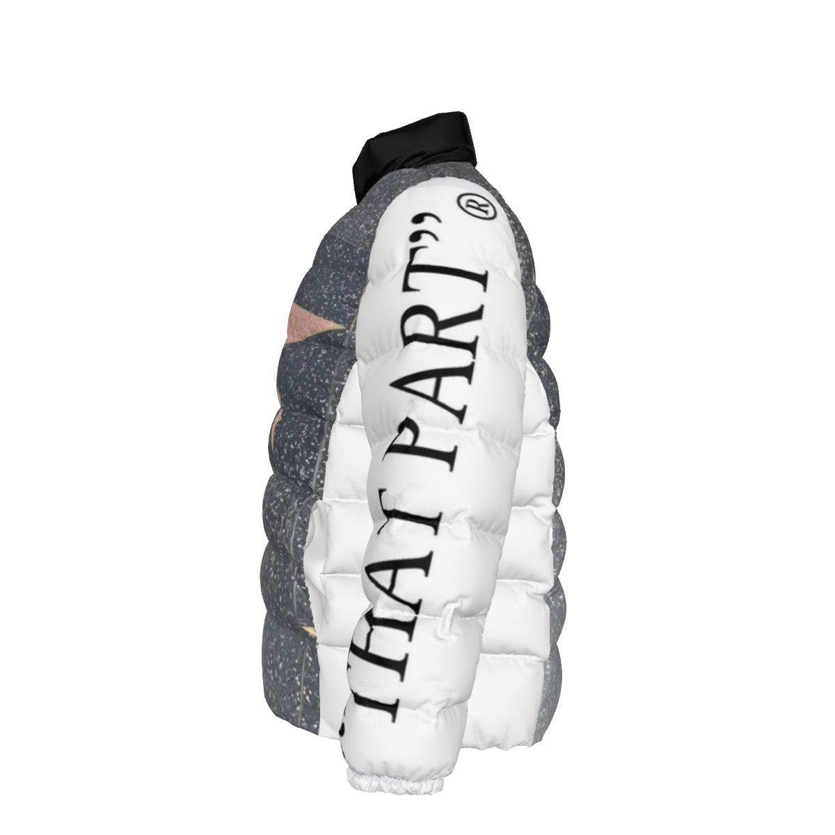 NEW!!! "THAT PART" branded (left sleeve/JENNIFER LOPEZ Hollywood Blvd. STAR front/rear) Unisex Stand collar slim down jacket