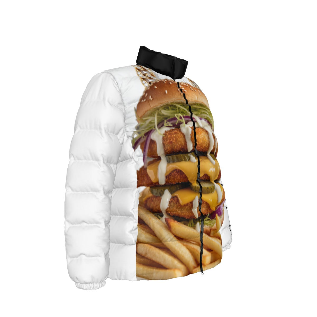 NEW!!! GOLD CHAIN (front & rear) Unisex Stand collar slim down jacket