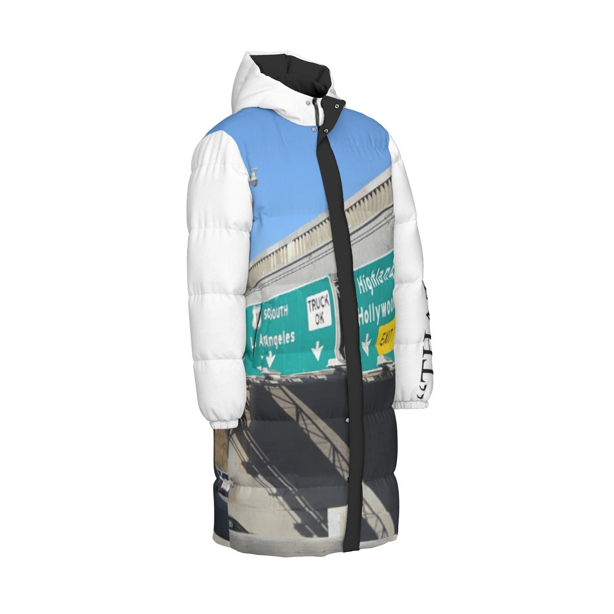 NEW!!! "THAT PART" branded left sleeve/ HOLLYWOOD Fwy. Sign rear Unisex Long Down Jacket