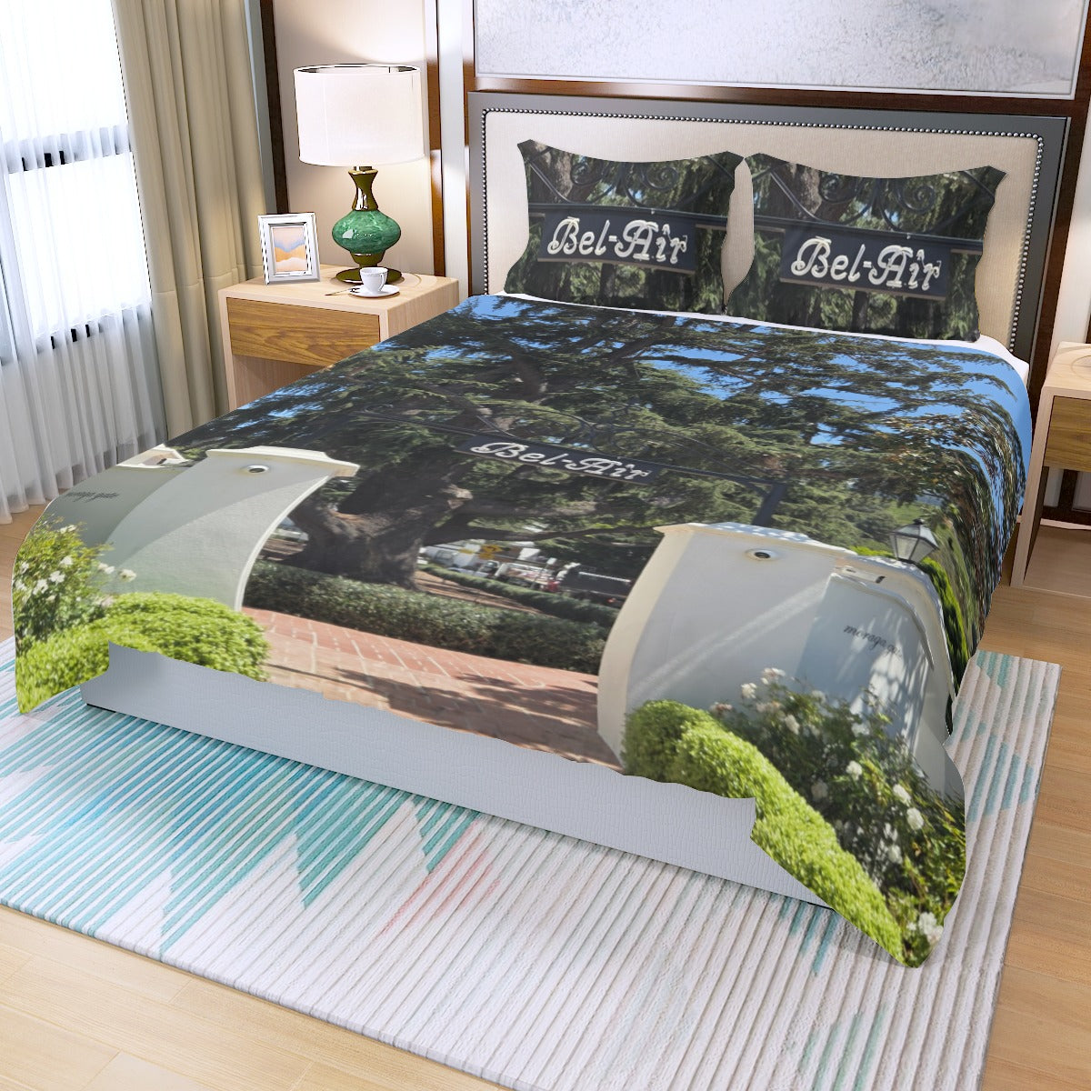 NEW!!! BEL-AIR Sign area Three Piece Duvet Bedding Set