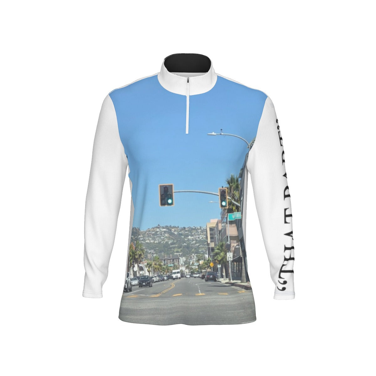 NEW!!! "THAT PART" branded (left sleeve/ Wilshire & Robertson blvd. Sign front) Men's Sports Collar Jersey With Long Sleeve| Interlock
