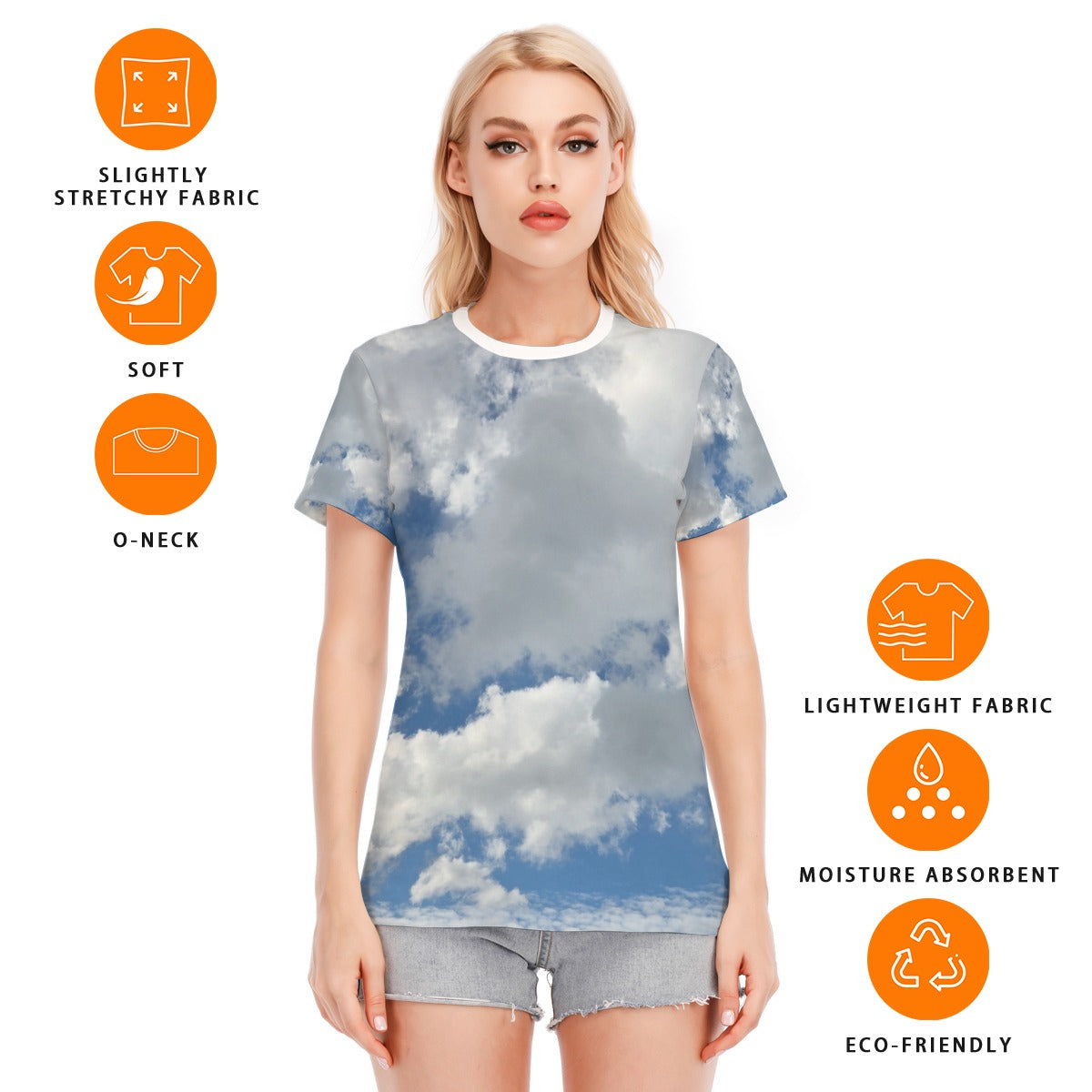 NEW!!! "THAT PART" branded (rear & CLOUDS) Women's Round Neck T-Shirt | 190GSM Cotton