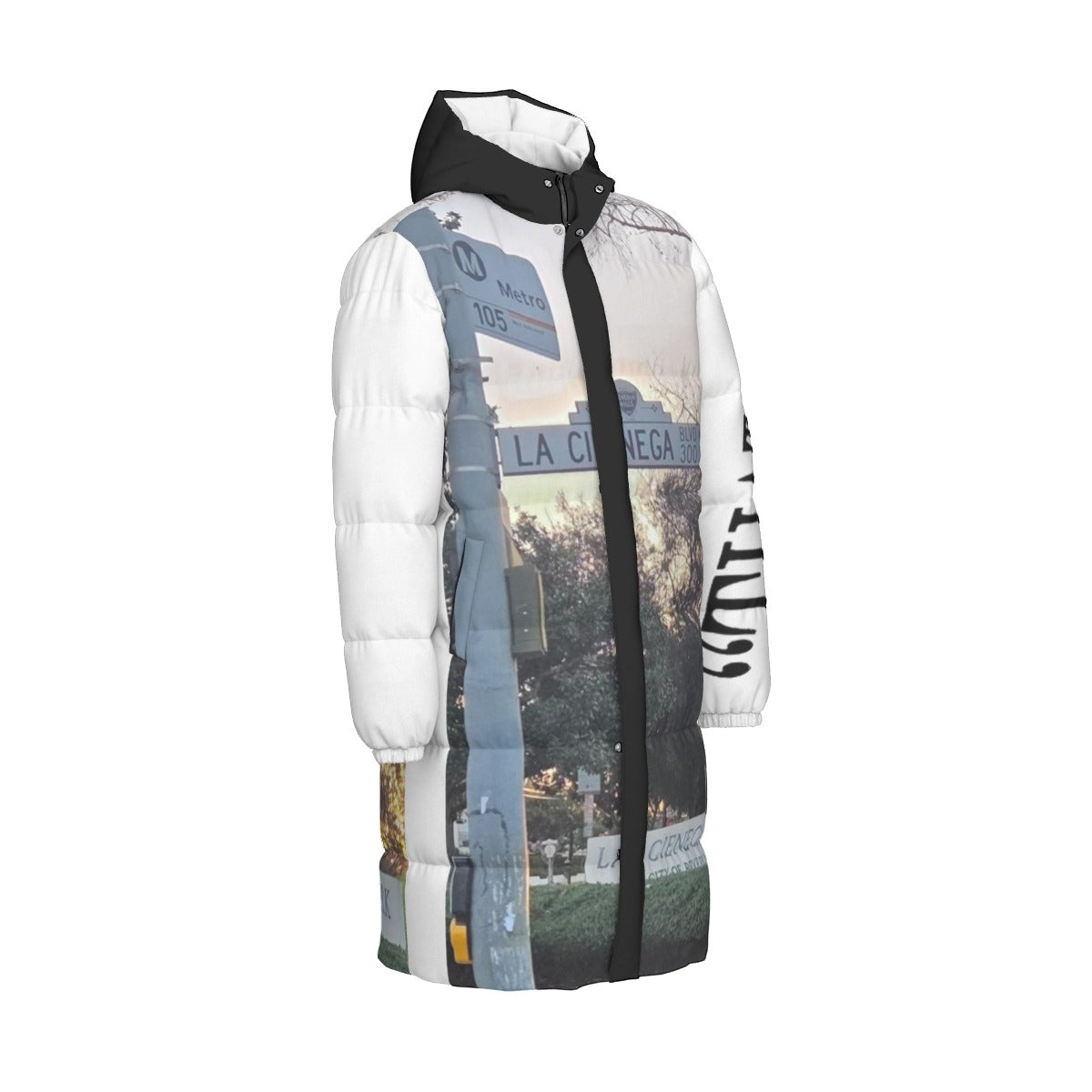 NEW!!! "THAT PART" branded (left sleeve/ LA CIENEGA PARK B.H. Sign front/ rear) Unisex Long Down Jacket