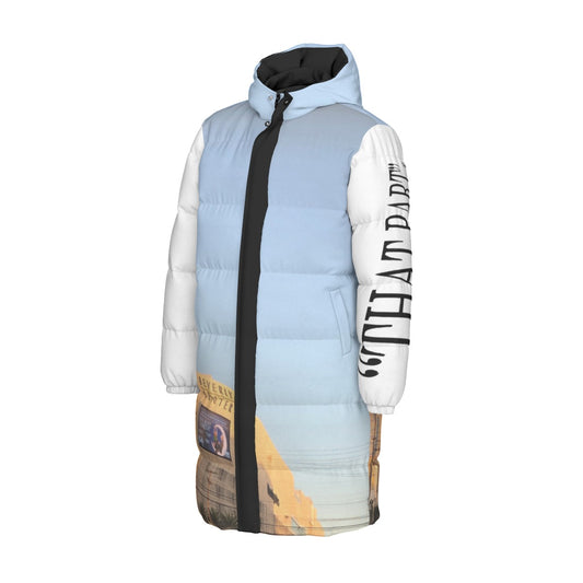 NEW!!! "THAT PART" branded (left sleeve/ Beverly Center Mall front/ rear) Unisex Long Down Jacket