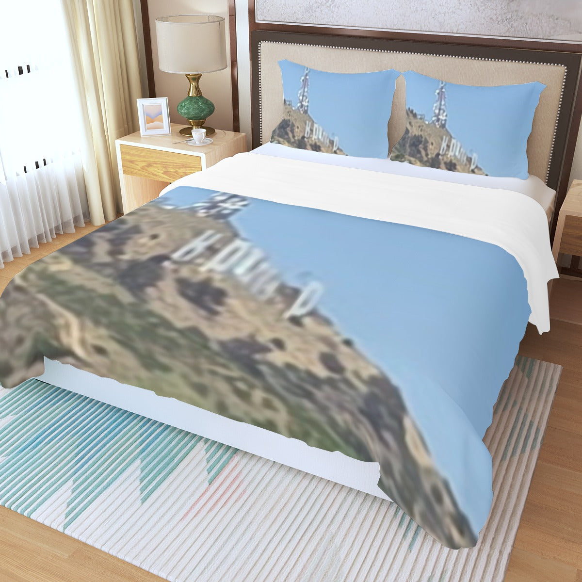 NEW!!! (HOLLYWOOD Sign) Three Piece Duvet Bedding Set