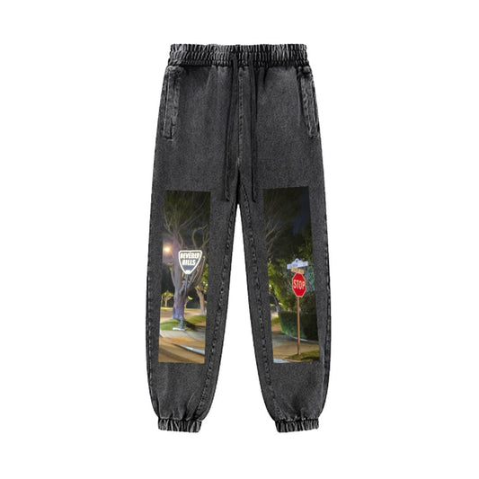 BEVERLY HILLS Sign Vintage Wash Jogger Sweatpants|380GSM DTG
