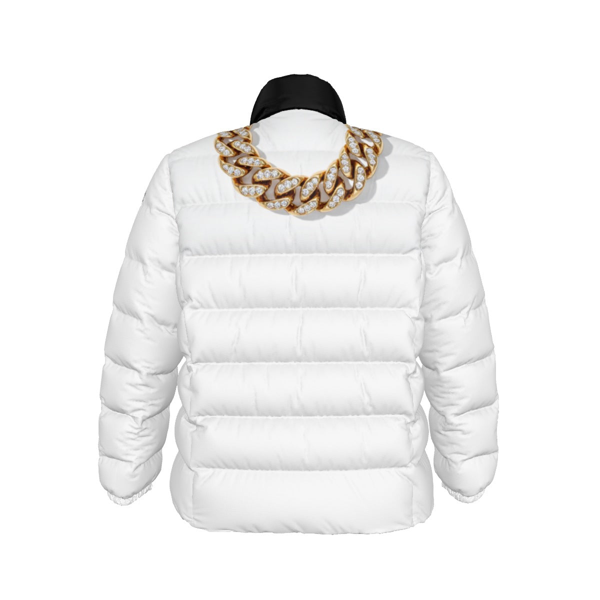 NEW!!! GOLD CHAIN (front & rear) Unisex Stand collar slim down jacket