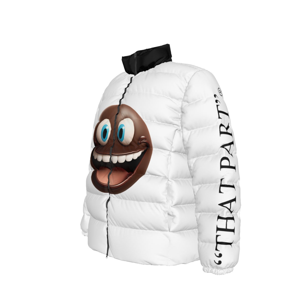 NEW!! branded (left sleeve/ CHOCOLATE DROP SMILEY FACE front/rear) Unisex Stand collar slim down jacket
