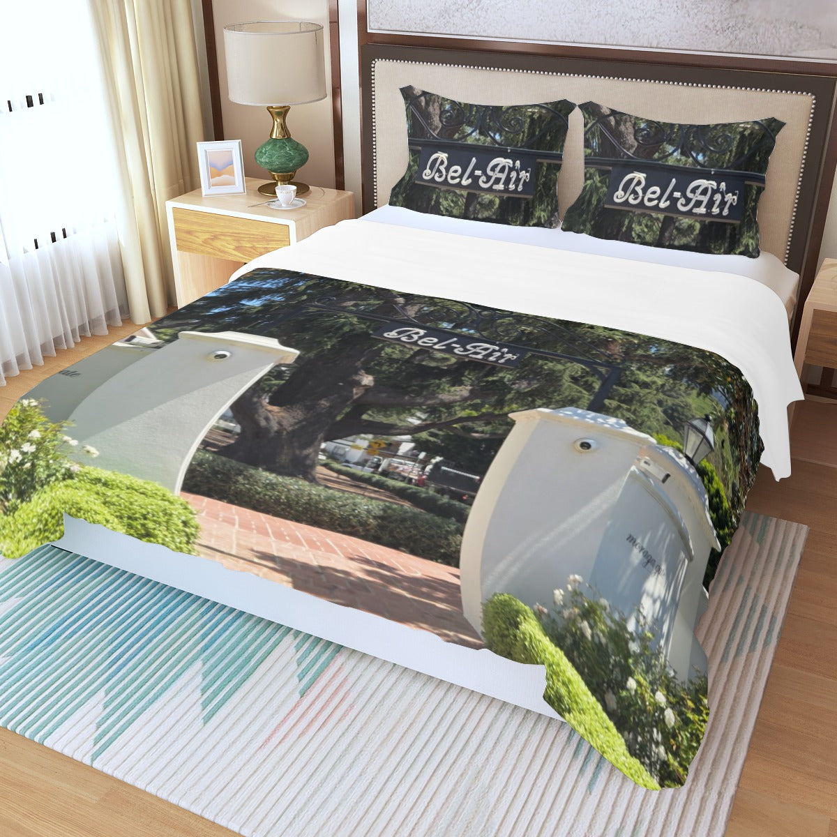 NEW!!! BEL-AIR Sign area Three Piece Duvet Bedding Set
