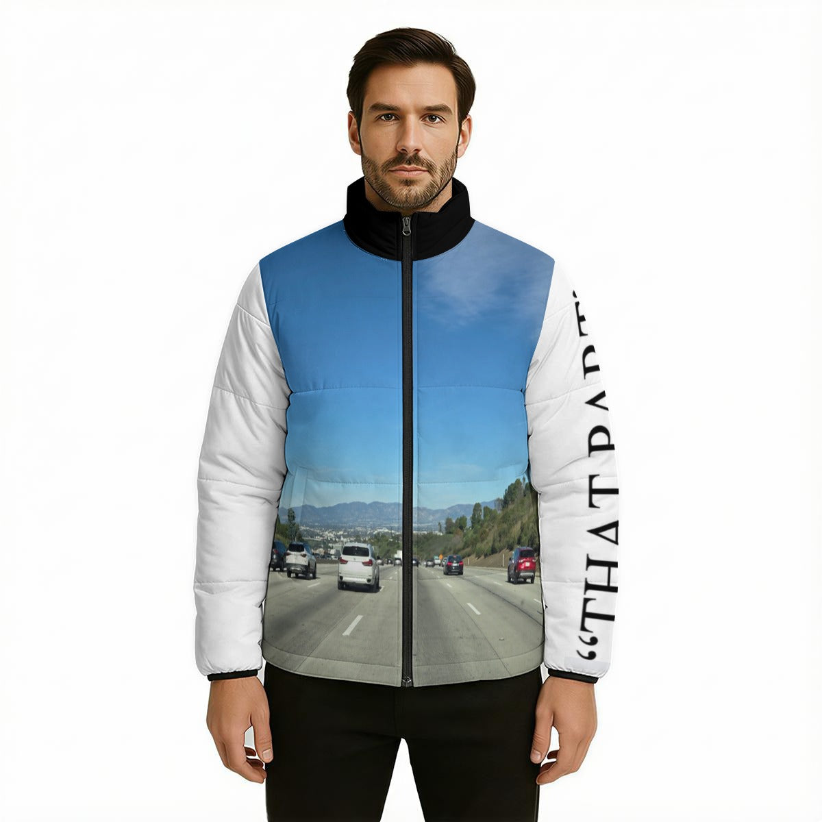 NEW!!! "THAT PART" branded (left sleeve / 405 FWY front rear) Unisex Quilted Polyester Jacket