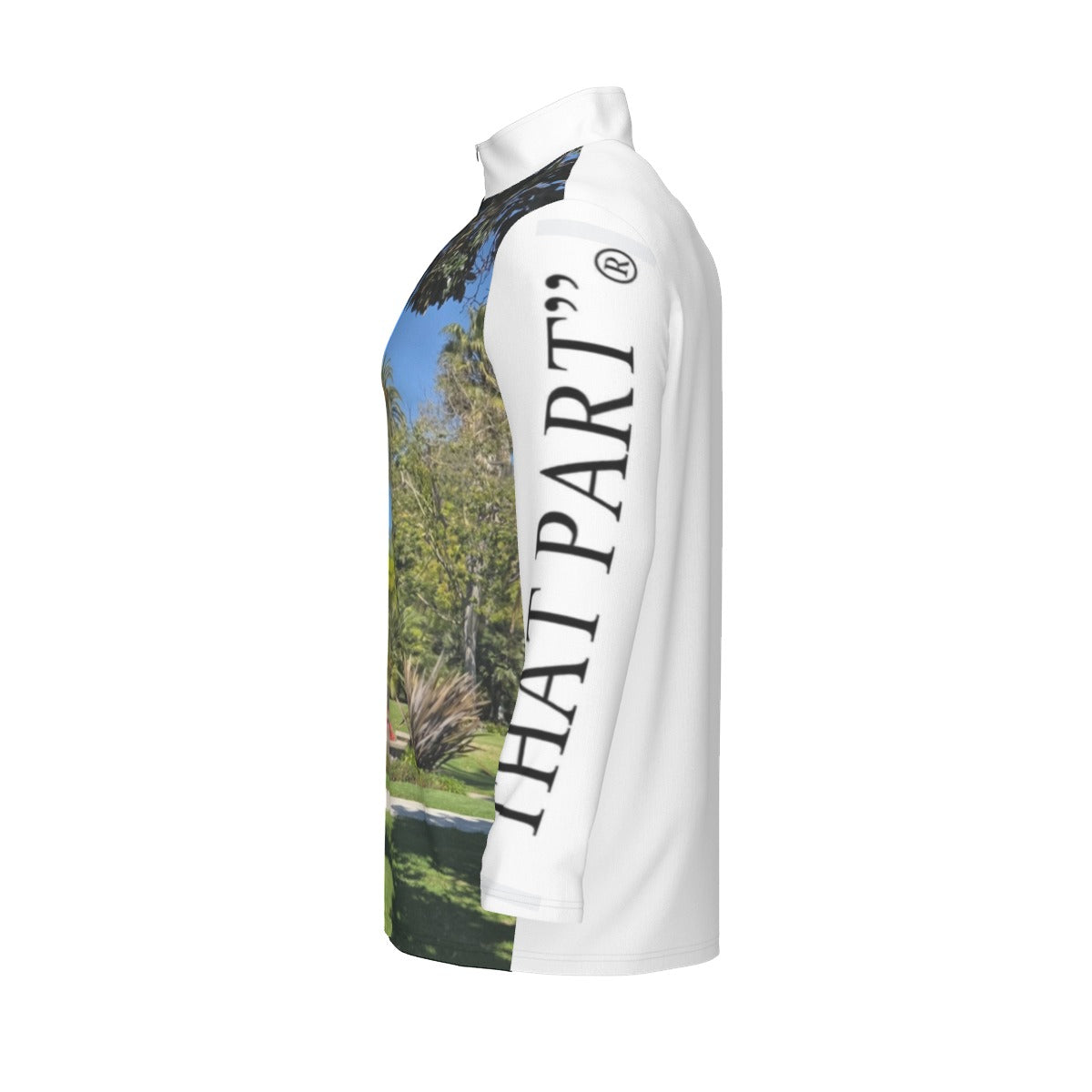 NEW!!! "THAT PART" branded (left sleeve/ Beverly Hills Will Rogers Park Sign front) Men's Sports Collar Jersey With Long Sleeve| Interlock