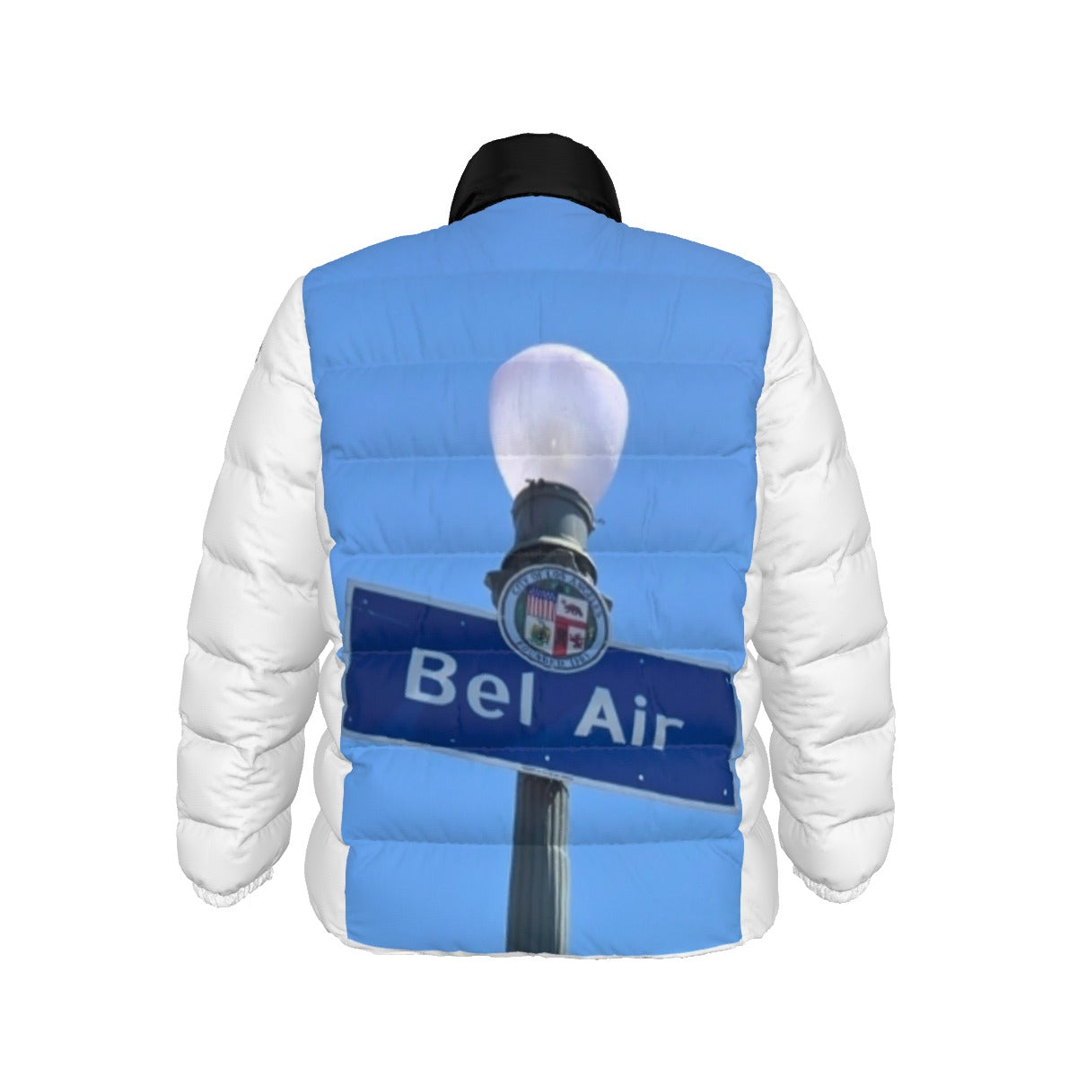 NEW!!! "THAT PART" branded (left sleeve/ BEL-AIR Sign front/rear) Unisex Stand collar slim down jacket