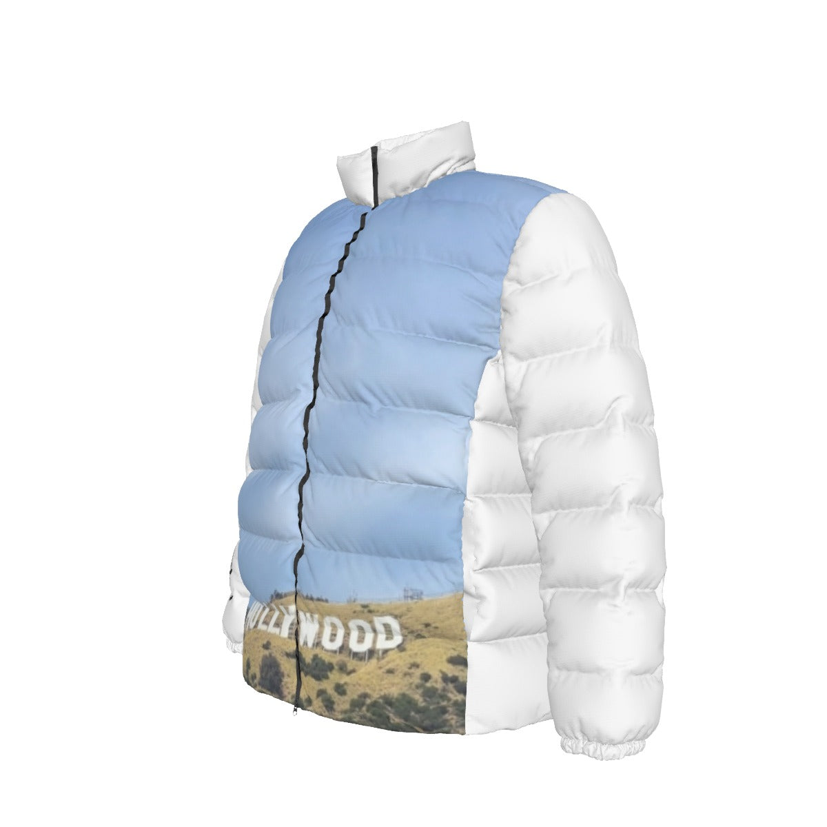 NEW!!! "THAT PART" branded (right sleeve / HOLLYWOOD Sign front/rear) Unisex Stand collar slim down jacket