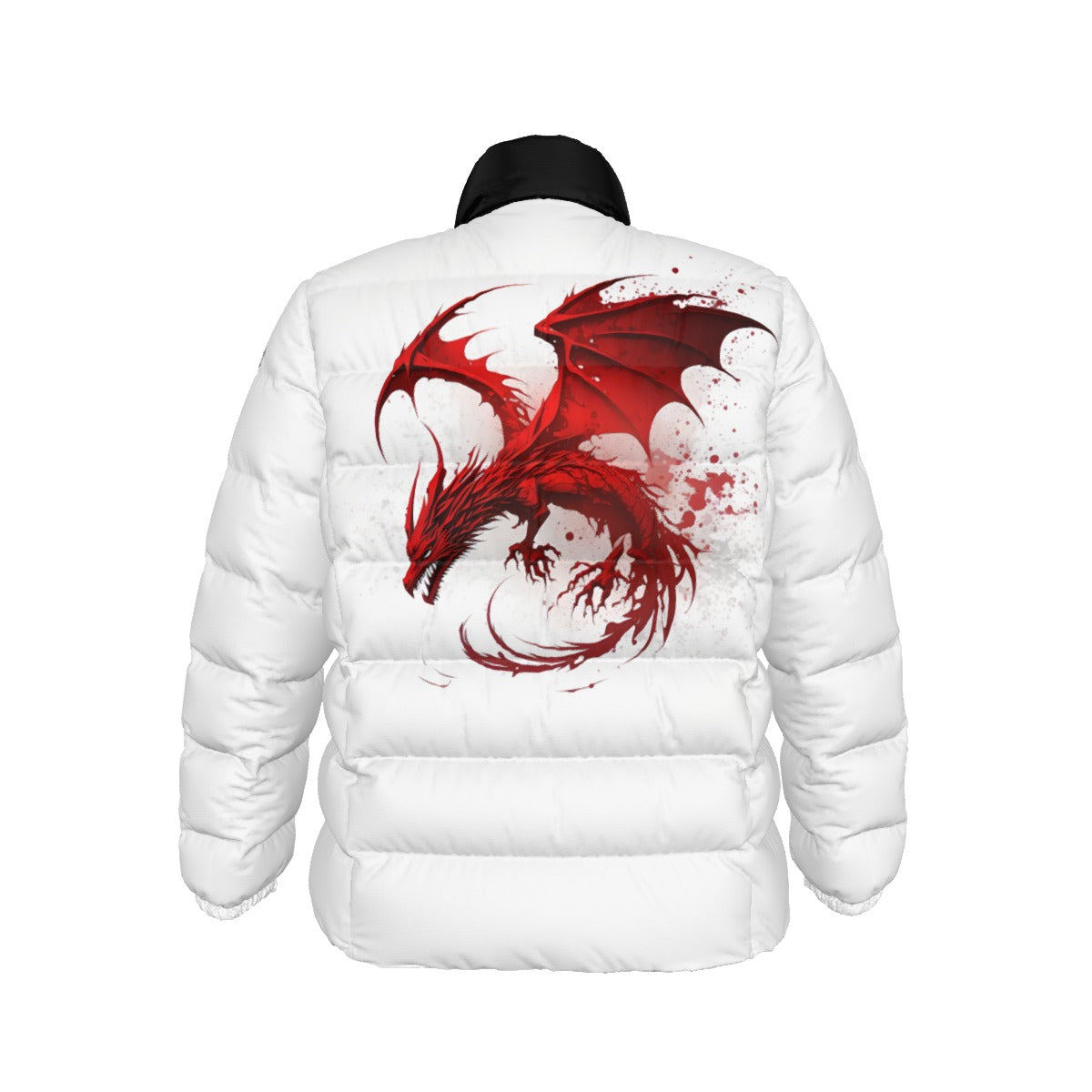 NEW!! branded (left sleeve/ RED DRAGON front/rear) Unisex Stand collar slim down jacket