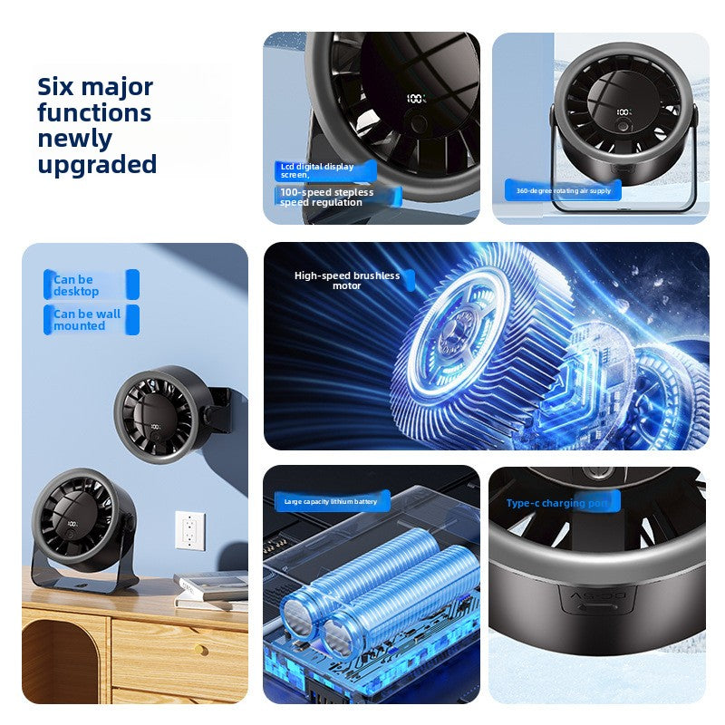 USB Digital Desk Fan with 100 Speeds